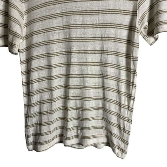 Porter and Ash Women's 100% Linen Striped Crewneck Short Sleeve T-Shirt - Picture 3 of 8